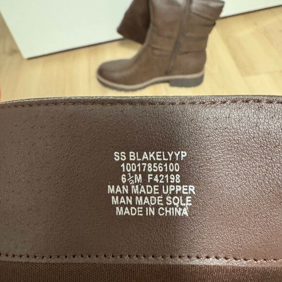 New Sun + Stone Blakely Brown Riding Boots Size 6.5M Buckle Detail Tall Boots - Picture 4 of 5
